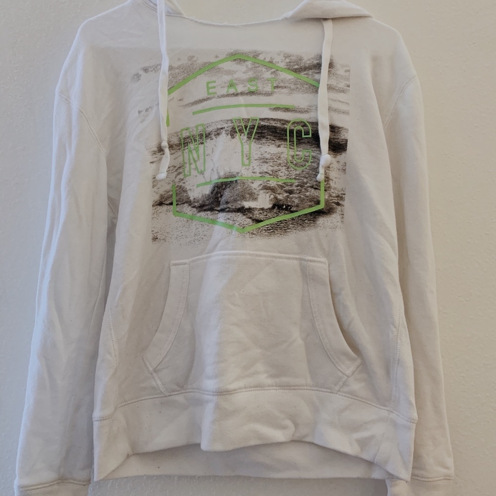White hoodie with graphic